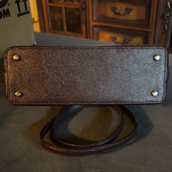 Coach Dark Burgandy Leather Satchel - Picture 4 of 8